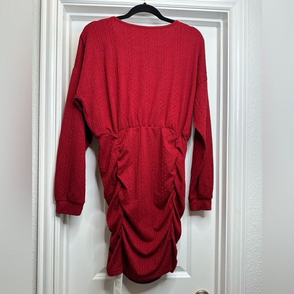 New CUPSHE Knit Dress Round Neck Elastic Waist Ruched SIZE Lg - Picture 5 of 9